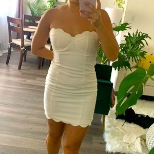 Hello Molly Scallop Strapless Bodycon Dress